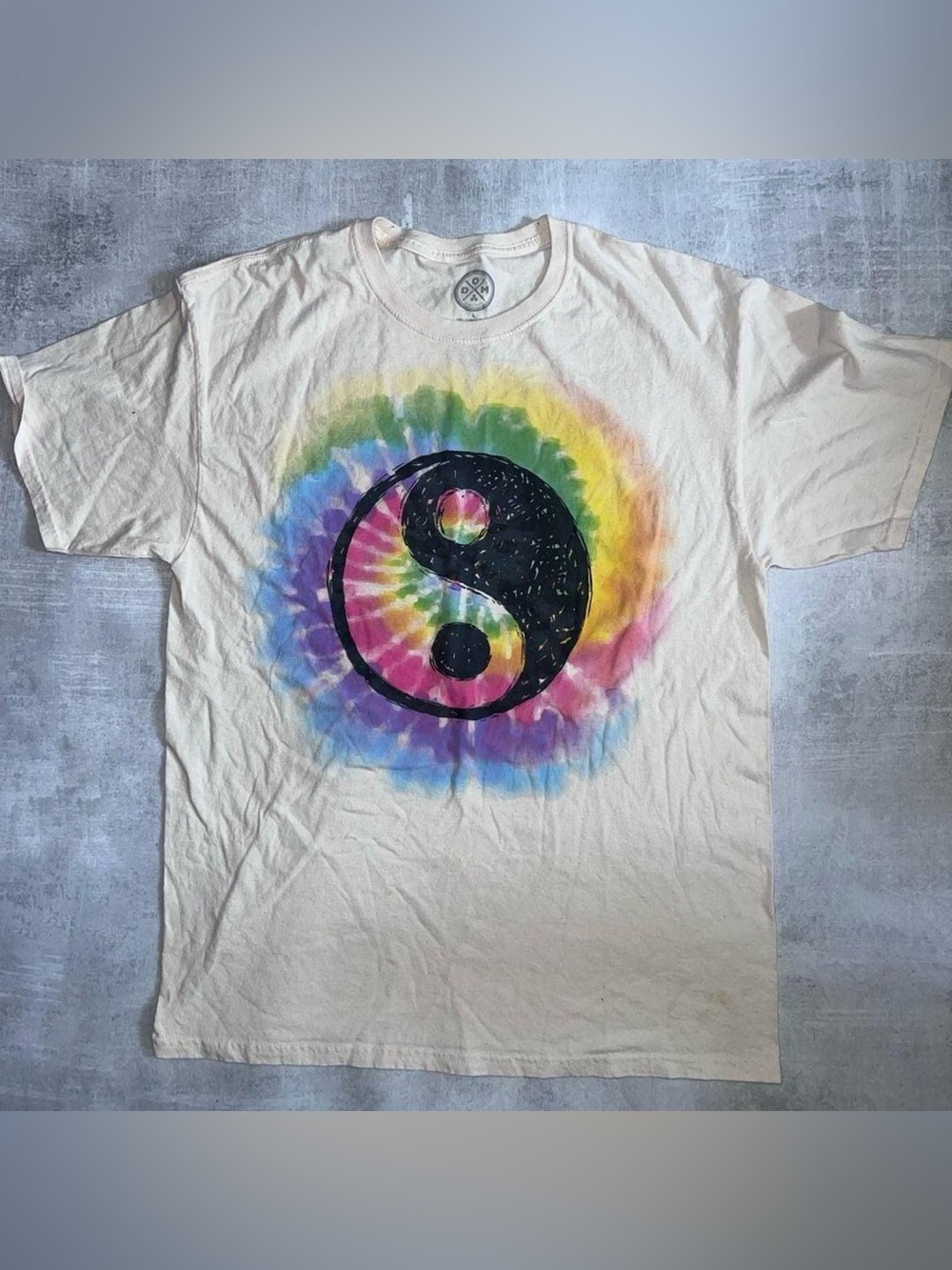 DOM Yin Yang Rainbow Tie Dye Graphic T-Shirt